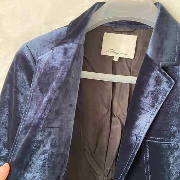 Phillip Lim 3.1 Tailored Blue Velvet Blazer - Picture 10 of 15